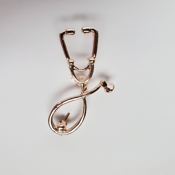 *NWOT Rose Gold Stethoscope Brooch Pin - Picture 2 of 4